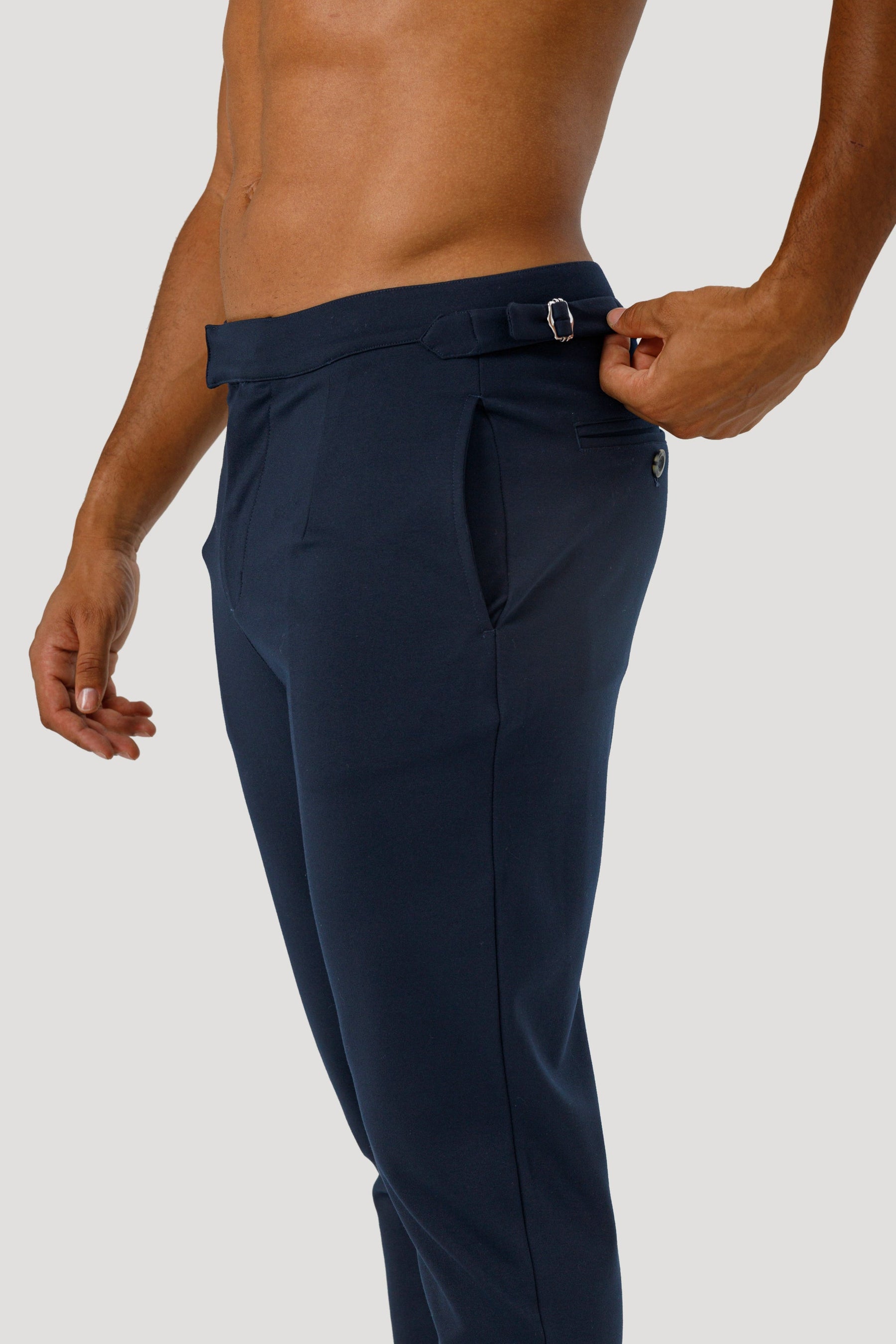 Calça Alfaiataria Elite Ajuste Lateral Amalfi Azul Marinho