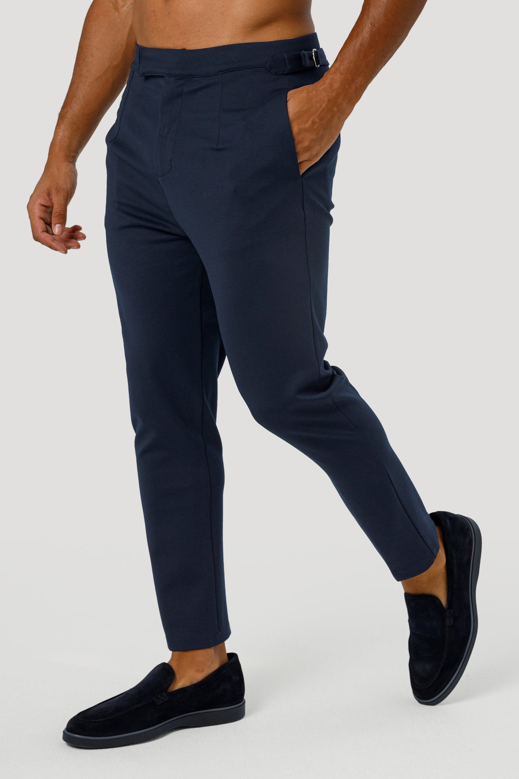 Calça Alfaiataria Elite Ajuste Lateral Amalfi Azul Marinho