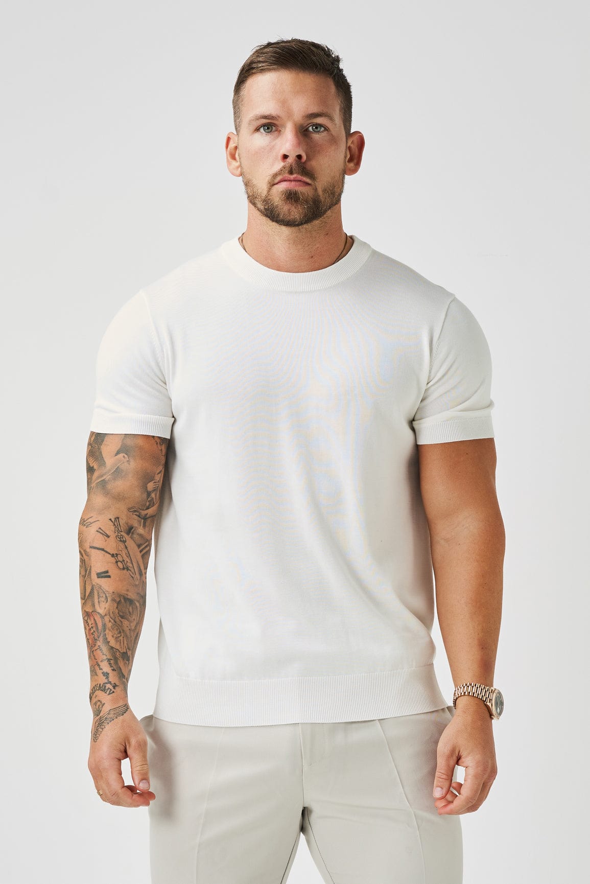 CAMISETA DE MALHA - OFF WHITE